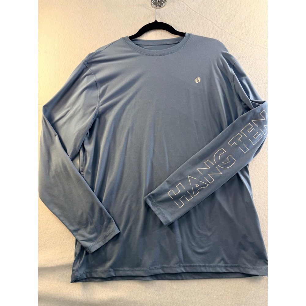Hang Ten Mens Blue UPF 50+ Long Sleeve Sun Shirt Rash Guard Size Medium RN147446